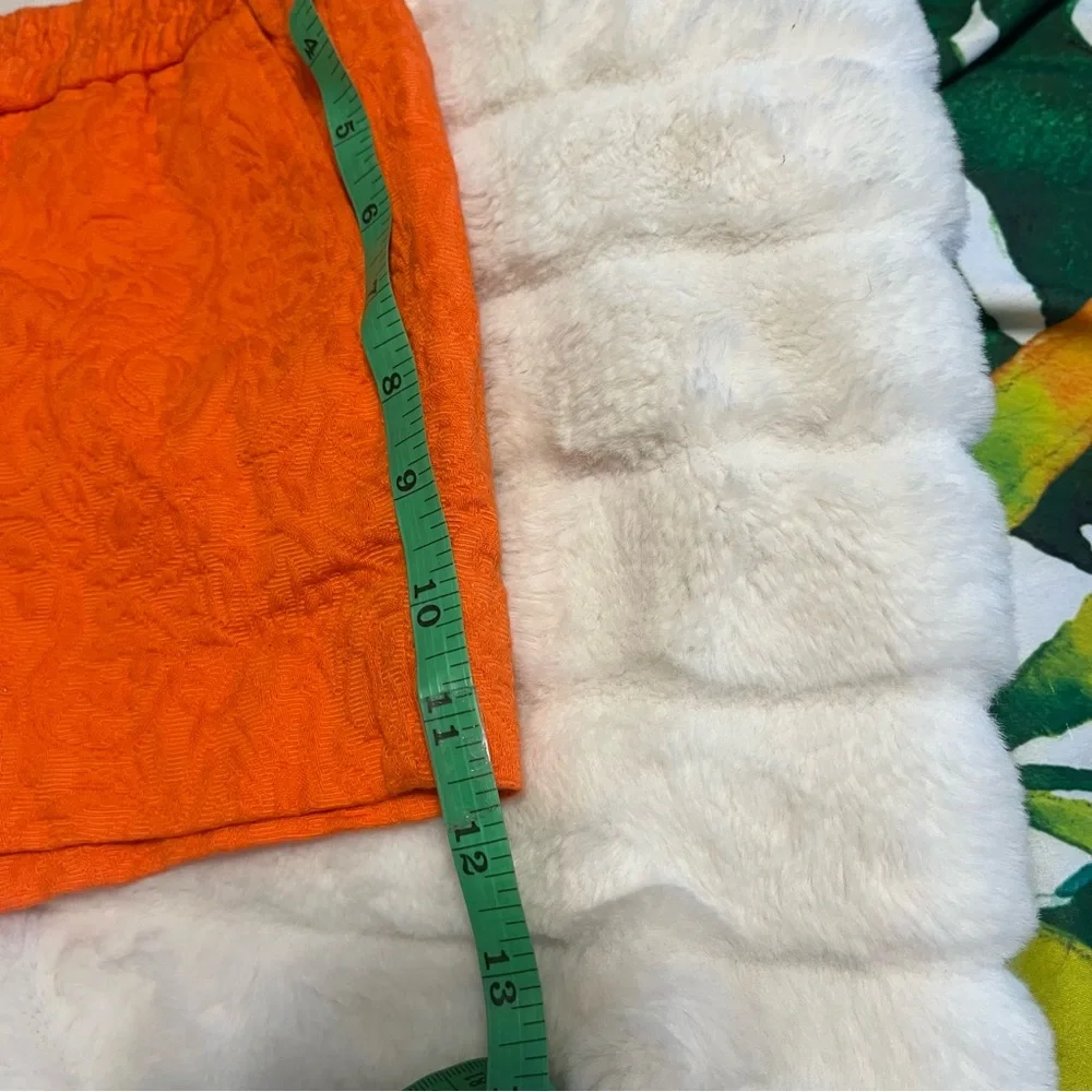 J. Crew XS/2 Orange Embossed Casual Tropical Summer Pull On Travel Lounge Shorts